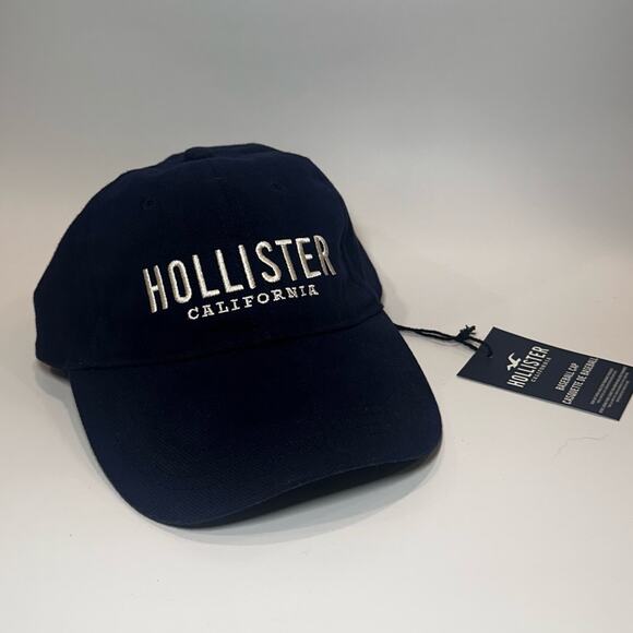 Hollister California NWT Navy Original Logo Hat Cap Unisex Adjustable Y2K 2000s - Picture 1 of 5